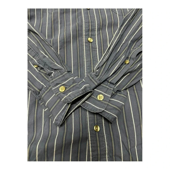 Eddie Bauer Men’s Blue Striped Button‎ Down Large - Picture 7 of 11